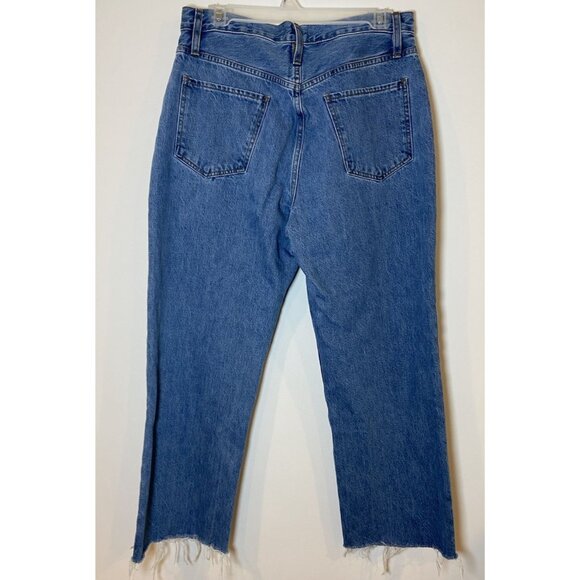 Frame Le Jane Crop Jeans Straight Leg Meadow Raw Hem Size 29 - Picture 3 of 5